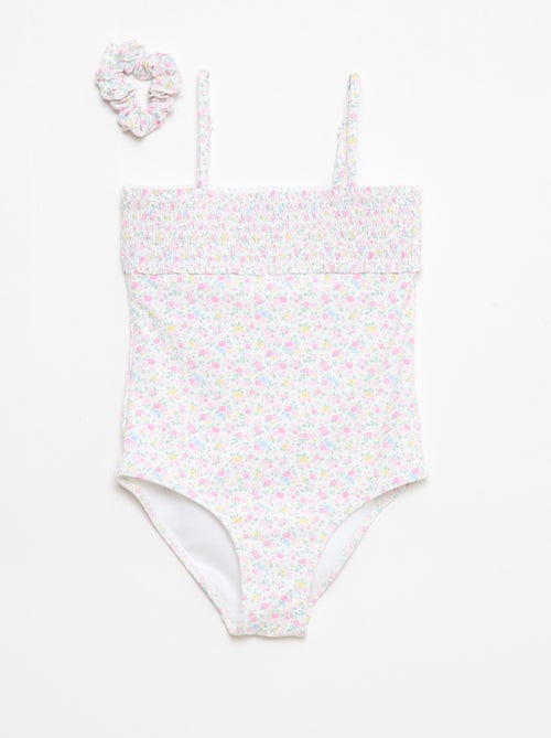 Badpak met smockwerk en scrunchie - Kiabi
