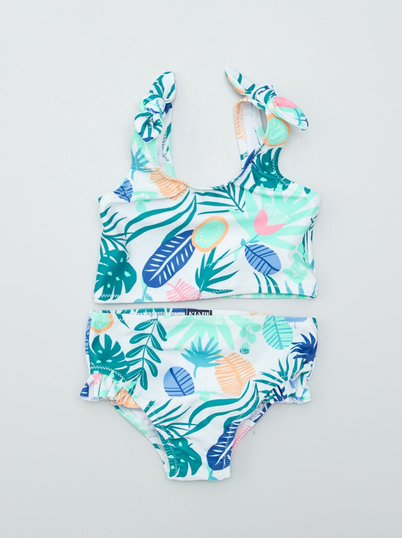 Badpak met tropische print - 2-delig BLAUW - Kiabi