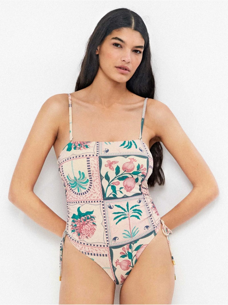 Badpak zonder beugel bandeau halslijn Multicolor - Kiabi