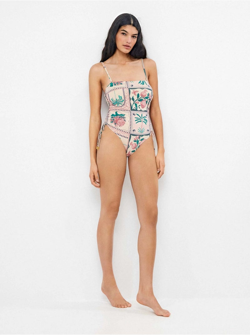 Badpak zonder beugel bandeau halslijn Multicolor - Kiabi