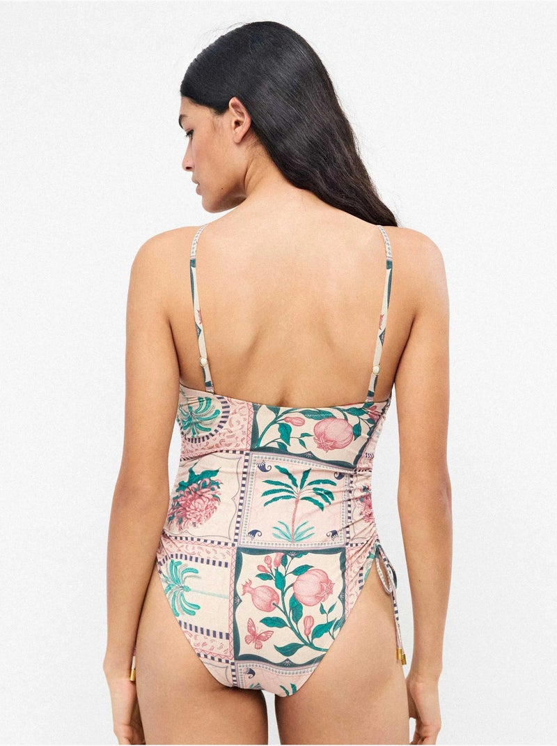 Badpak zonder beugel bandeau halslijn Multicolor - Kiabi