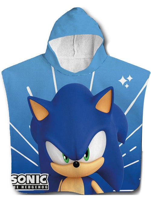 Badponcho met Capuchon Sonic The Hedgehog 50x100 cm - Handdoek Microvezel - Kiabi