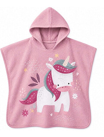 Badponcho voor kinderen met kap van katoen