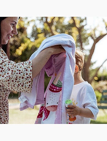 Badponcho voor kinderen met kap van katoen
