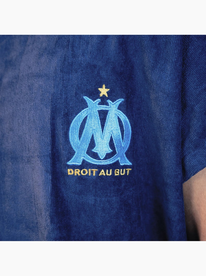 Badponcho voor kinderen van 100% katoen, om logo Marineblauw - Kiabi