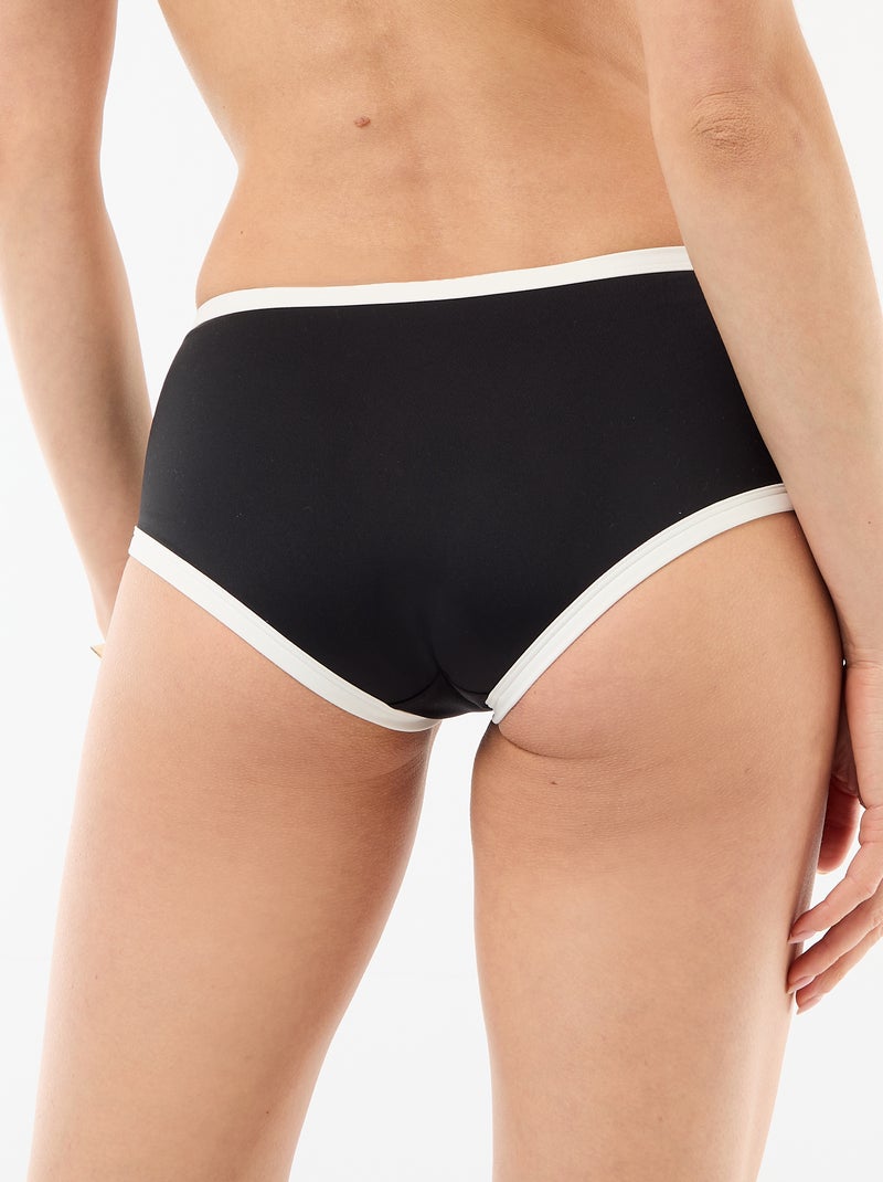 Badshort met contrasterende randen Zwart - Kiabi