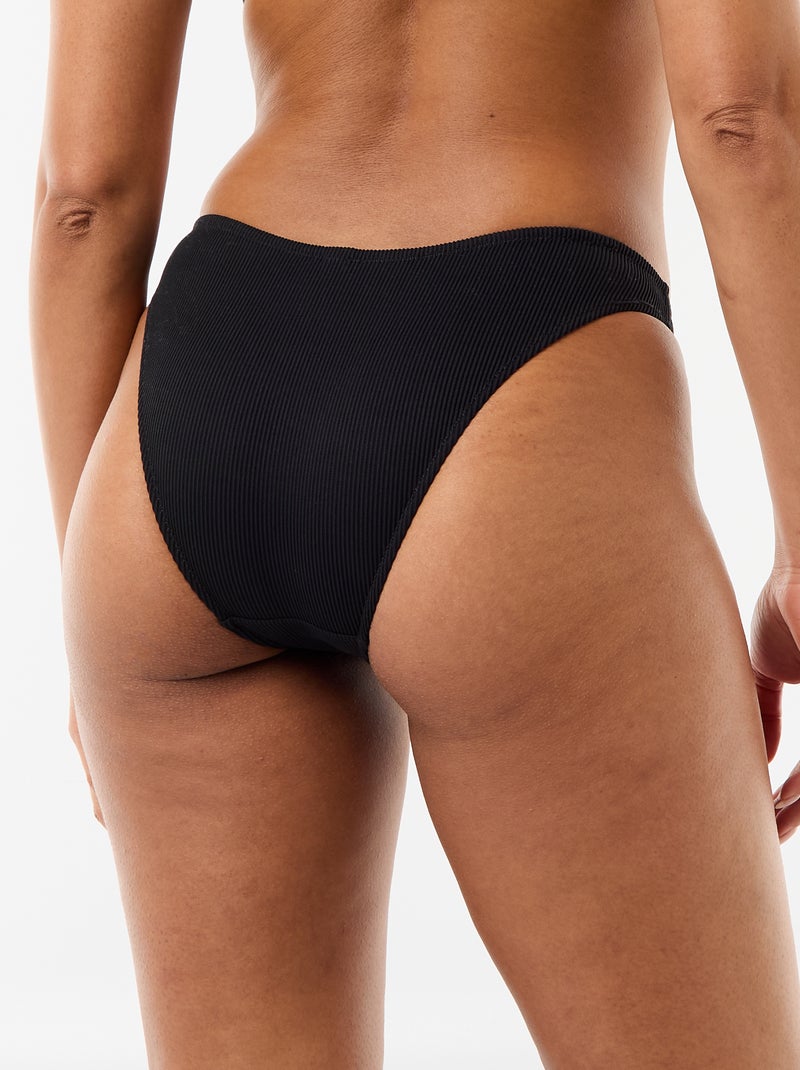 Badslip van jerseytricot met textuur Zwart - Kiabi