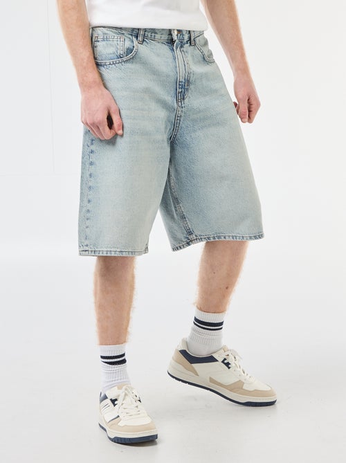 Baggy denim bermuda van katoen - Kiabi