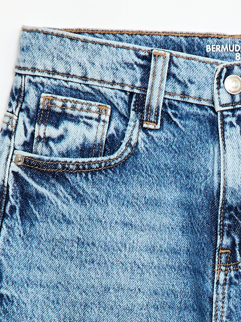 Baggy denim bermuda van katoen Blauw - Kiabi