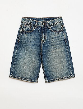 Baggy denim bermuda van katoen