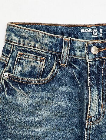 Baggy denim bermuda van katoen