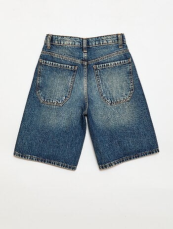 Baggy denim bermuda van katoen
