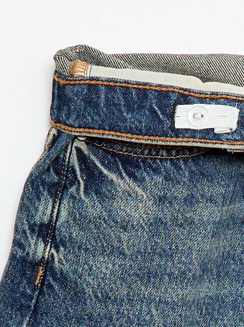 Baggy denim bermuda van katoen Blauw - Kiabi
