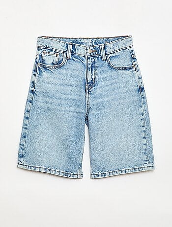 Baggy denim bermuda van katoen