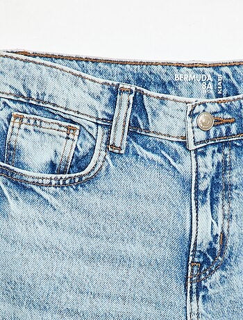 Baggy denim bermuda van katoen