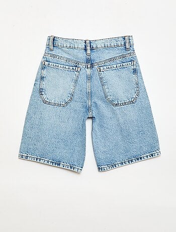 Baggy denim bermuda van katoen