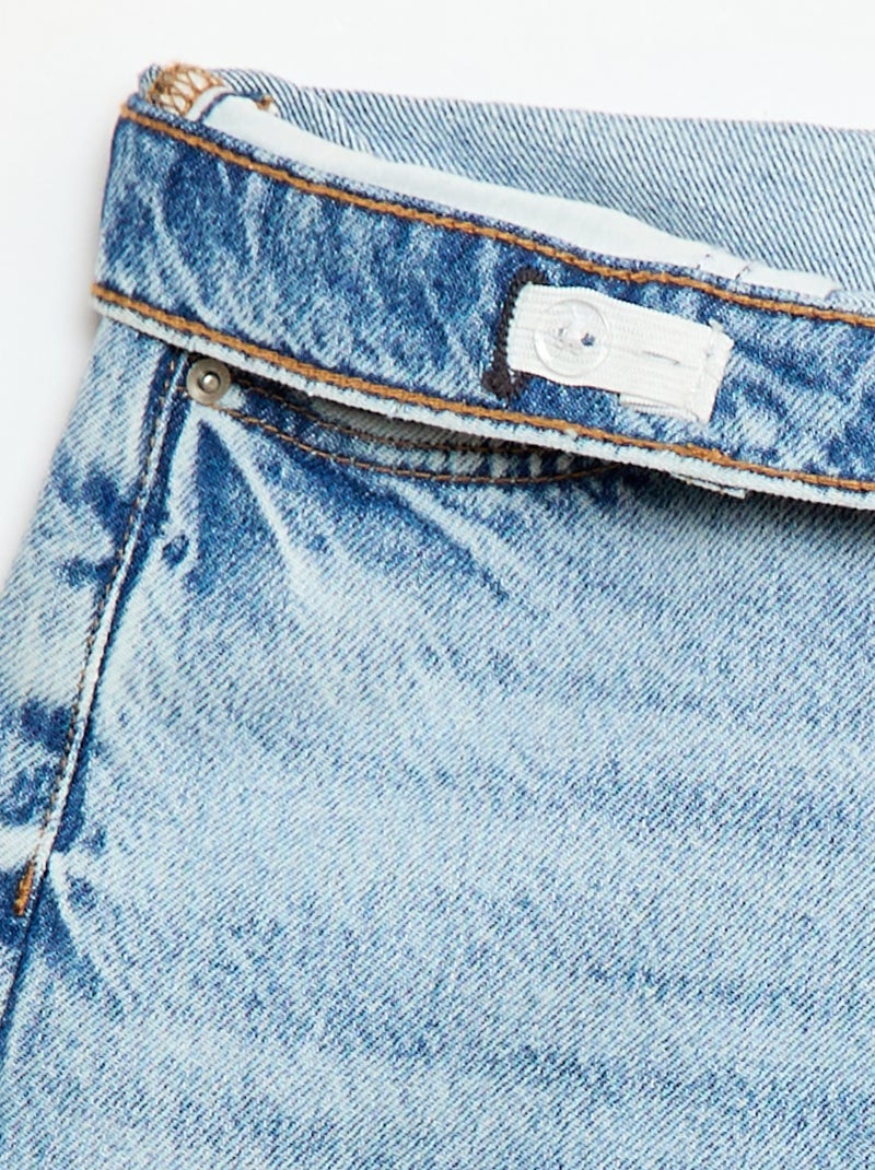 Baggy denim bermuda van katoen Blauw - Kiabi
