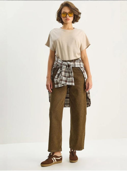 Baggy denim broek met hoge taille lucci - Kiabi Baggy denim broek met hoge taille lucci - Kiabi