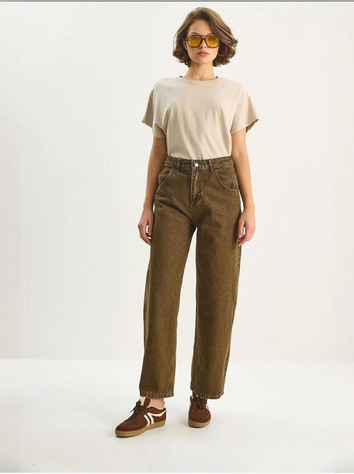 Baggy denim broek met hoge taille lucci - Kiabi Baggy denim broek met hoge taille lucci - Kiabi