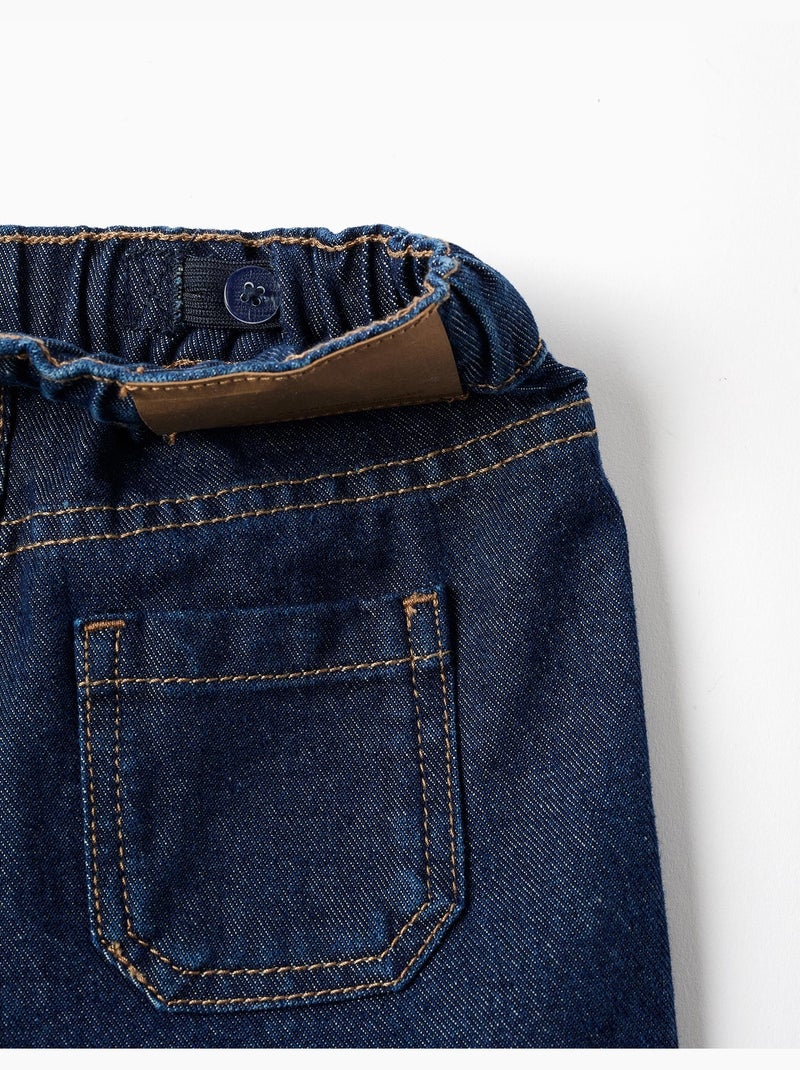 Baggy denim broek met trekkoord Donkerblauw - Kiabi