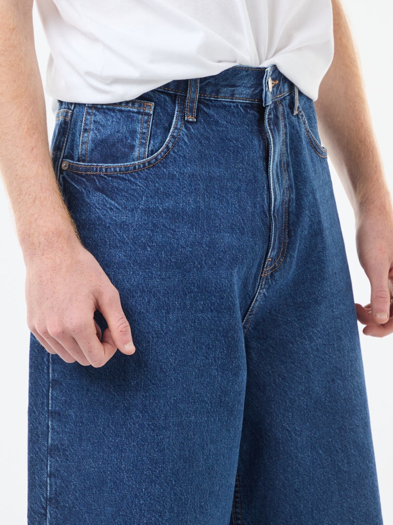 Baggy denim fit en coton Bleu - Kiabi