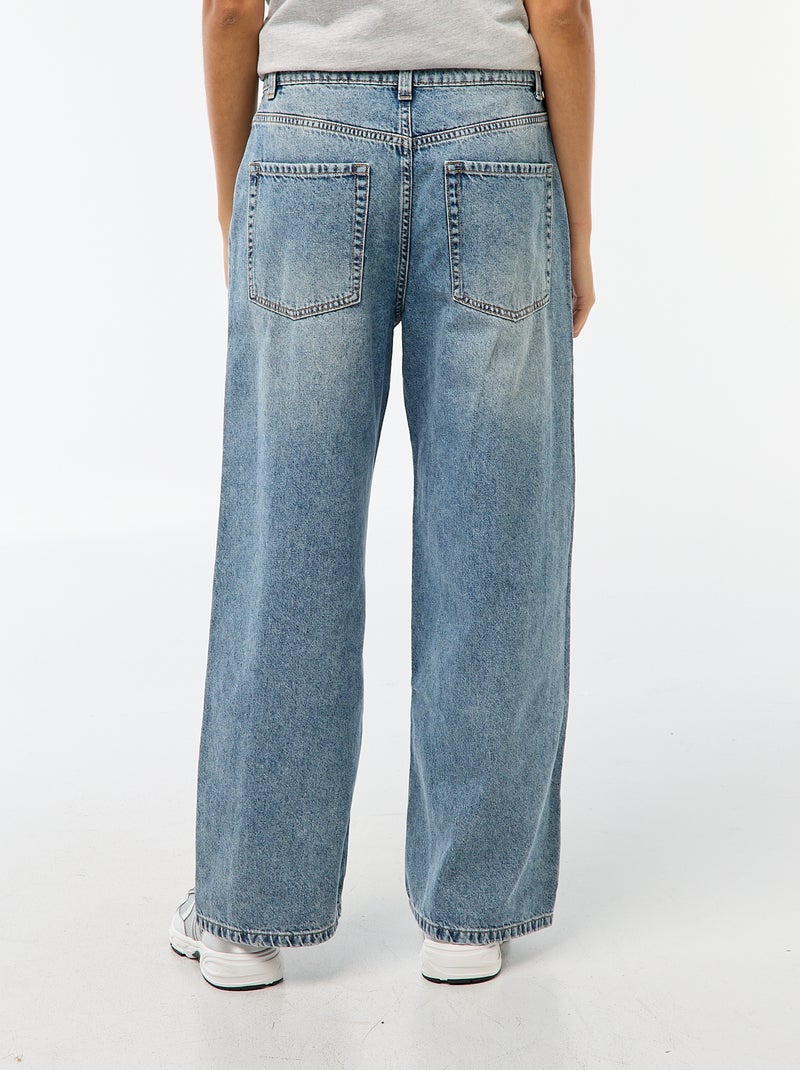 Baggy jeans met 5 zakken en lage taille Blauw - Kiabi