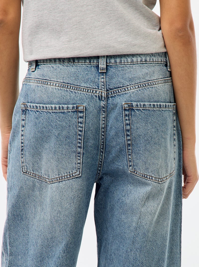 Baggy jeans met 5 zakken en lage taille Blauw - Kiabi
