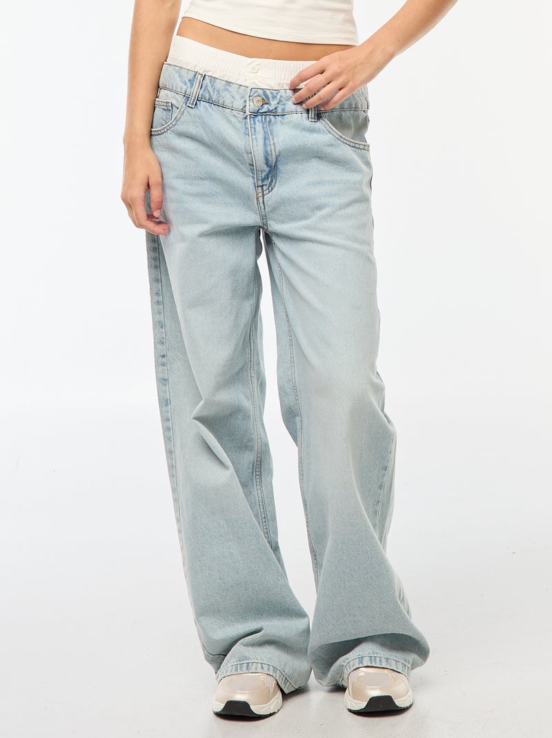 Baggy jeans met onderbroekeffect Blauw - Kiabi