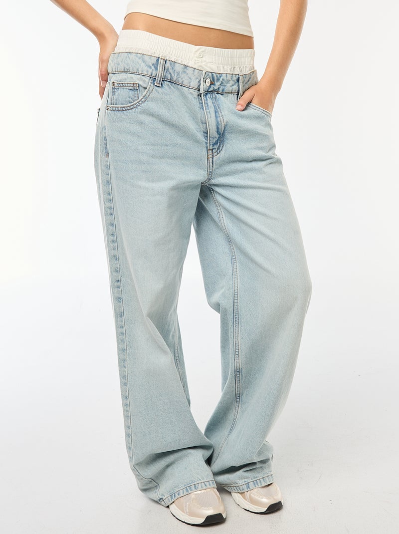 Baggy jeans met onderbroekeffect Blauw - Kiabi