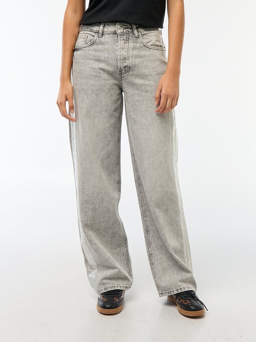Baggy jeans met zilverkleurige strepen - Kiabi