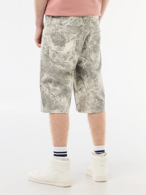 Baggy short met origineel effect van katoen - Kiabi