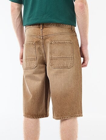 Baggy short met origineel effect van katoen