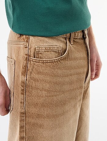 Baggy short met origineel effect van katoen