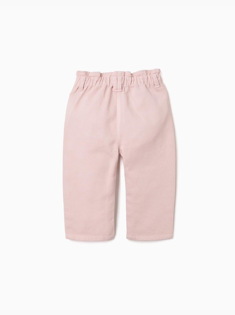 Baggy twill broek Roze - Kiabi