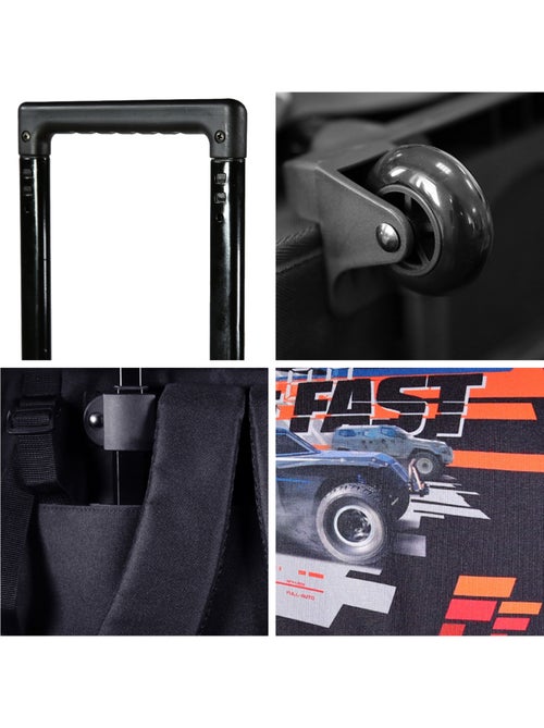 BAGTROTTER Cartable à roulettes 38 cm Fast And Furious Noir - Kiabi BAGTROTTER Cartable à roulettes 38 cm Fast And Furious Noir - Kiabi