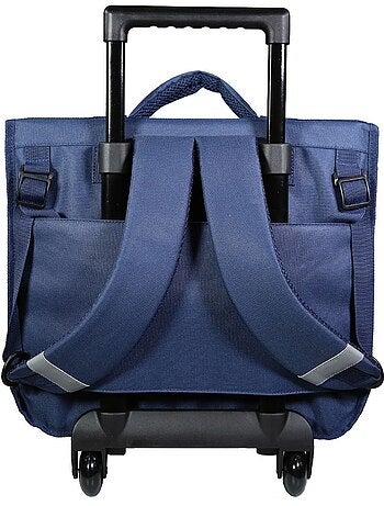 BAGTROTTER Cartable à roulettes 38 cm Lili Lou Chat Bleu