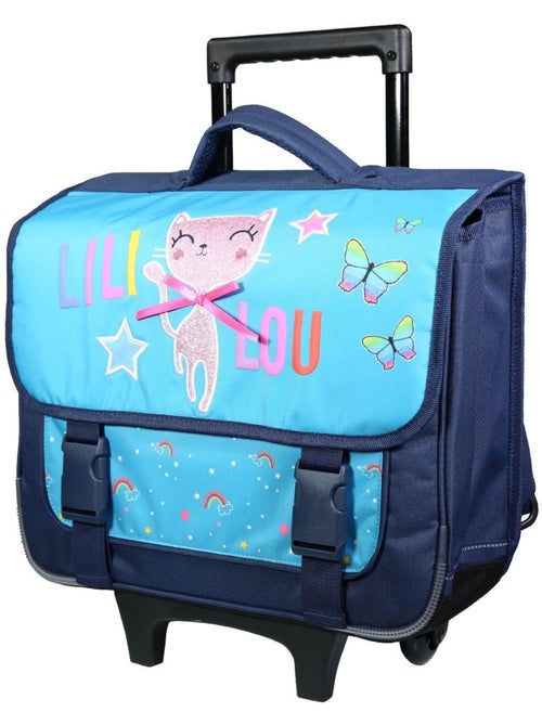 BAGTROTTER Cartable à roulettes 38 cm Lili Lou Chat Bleu - Kiabi BAGTROTTER Cartable à roulettes 38 cm Lili Lou Chat Bleu - Kiabi