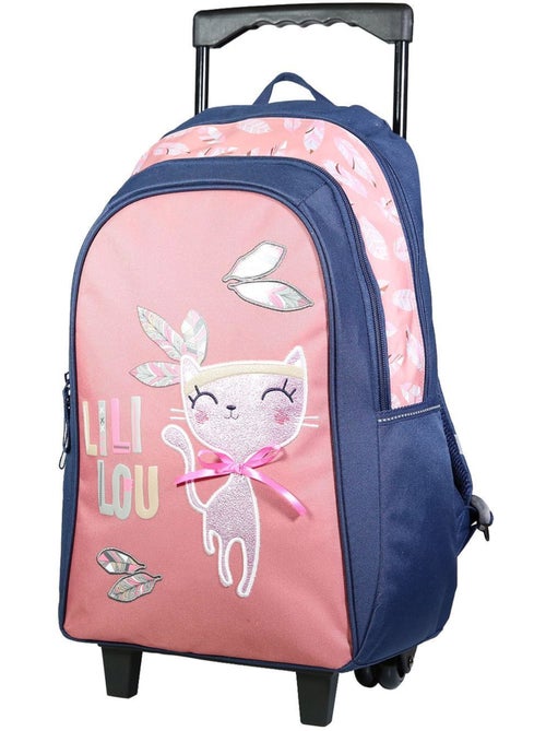 BAGTROTTER Sac à dos à roulettes Lili Lou Chat Rose - Kiabi BAGTROTTER Sac à dos à roulettes Lili Lou Chat Rose - Kiabi