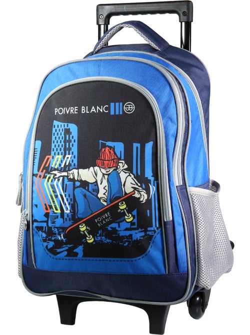 BAGTROTTER Sac à dos à roulettes Poivre Blanc Bleu Skateur - Kiabi BAGTROTTER Sac à dos à roulettes Poivre Blanc Bleu Skateur - Kiabi