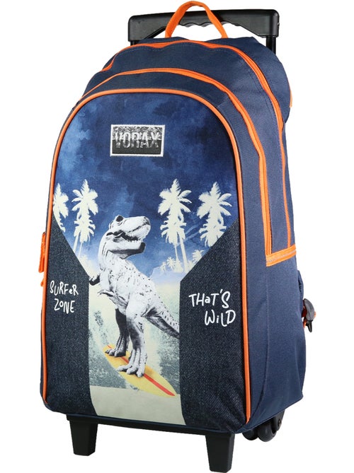 BAGTROTTER Sac à dos à roulettes Vorax Bleu Dinosaure Surf - Kiabi BAGTROTTER Sac à dos à roulettes Vorax Bleu Dinosaure Surf - Kiabi