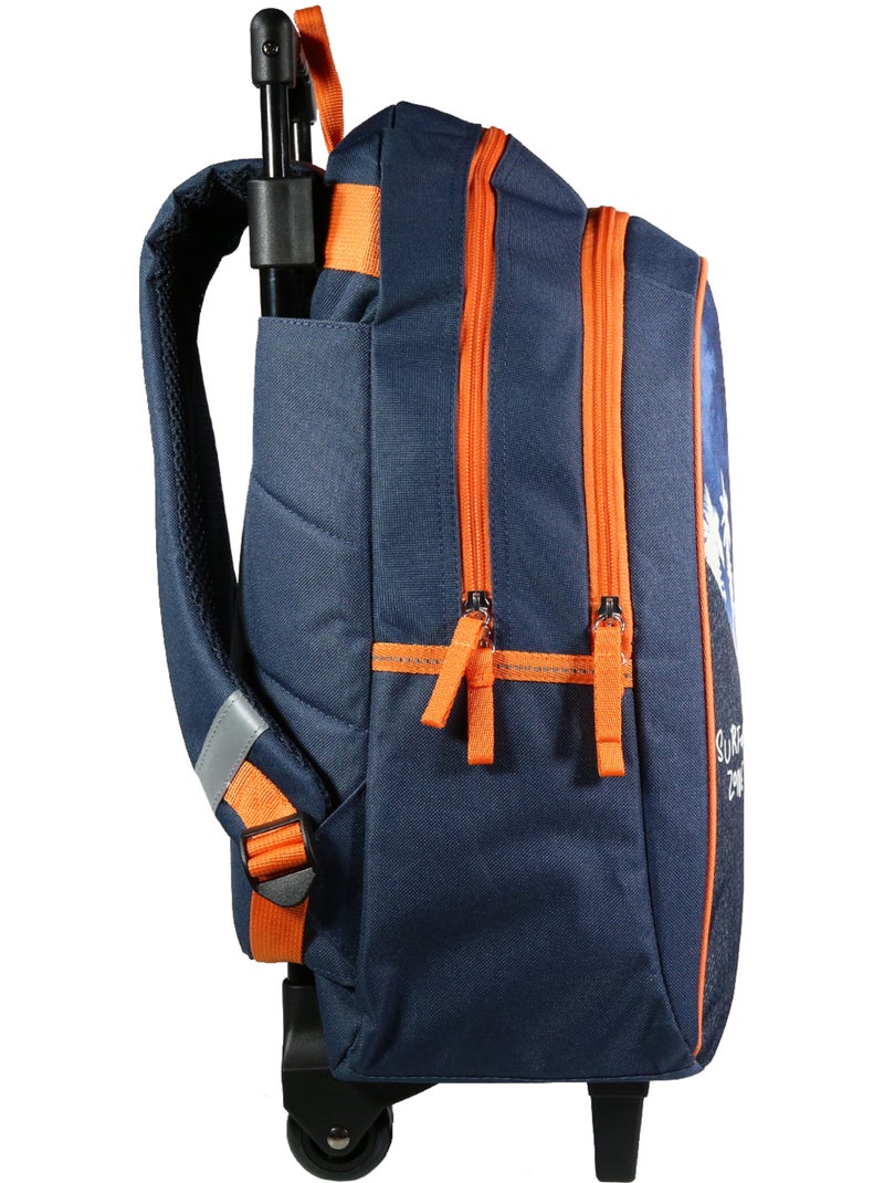 BAGTROTTER Sac à dos à roulettes Vorax Bleu Dinosaure Surf Bleu - Kiabi
