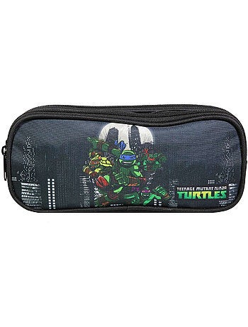 BAGTROTTER Trousse scolaire 2 compartiments Tortues Ninja Noire