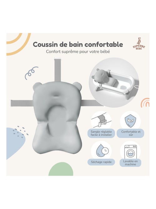 Baignoire bébé pliable - Thermomètre et coussin inclus | SUPERBE BEBE - Kiabi Baignoire bébé pliable - Thermomètre et coussin inclus | SUPERBE BEBE - Kiabi