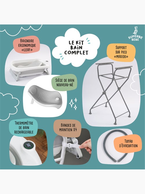 Baignoire bébé pliable avec support - Kit complet | SUPERBE BEBE - Kiabi Baignoire bébé pliable avec support - Kit complet | SUPERBE BEBE - Kiabi