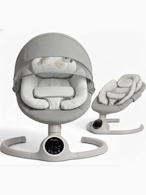 Balancelle bébé /transat électrique connécté ALPHA avec capote + moustiquaire - Kiabi Balancelle bébé /transat électrique connécté ALPHA avec capote + moustiquaire - Kiabi