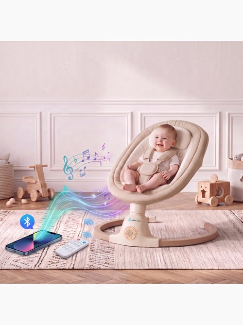 Balancelle bébé /transat électrique connéctée AVA avec capote + moustiquaire - Kiabi Balancelle bébé /transat électrique connéctée AVA avec capote + moustiquaire - Kiabi