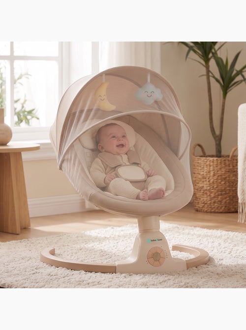 Balancelle bébé /transat électrique connéctée AVA avec capote + moustiquaire - Kiabi Balancelle bébé /transat électrique connéctée AVA avec capote + moustiquaire - Kiabi