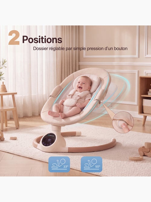 Balancelle électrique / transat bébé ALPHA Beige - Kiabi Balancelle électrique / transat bébé ALPHA Beige - Kiabi