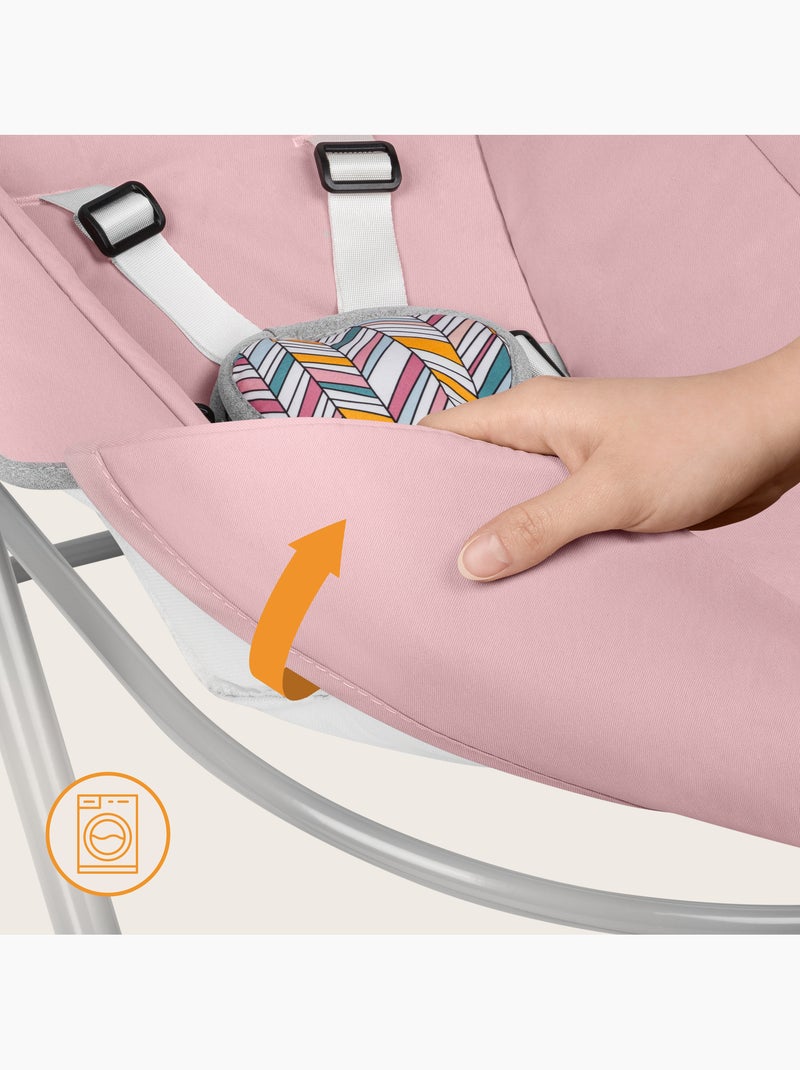 Balancelle et transat LIONELO Otto - Sons nature - 5 vitesses de balancement - Pliage compact Rose - Kiabi