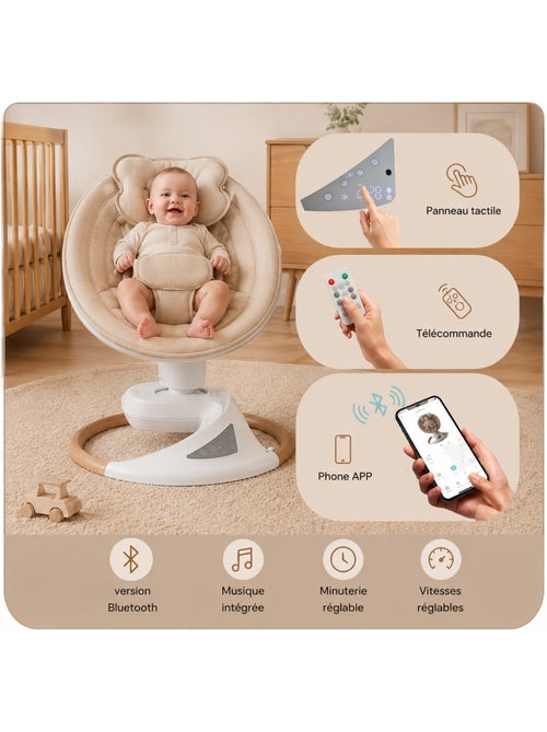 Balancelle / transat electrique bebe Emy de BEBELUXE Balancement naturel - Kiabi Balancelle / transat electrique bebe Emy de BEBELUXE Balancement naturel - Kiabi